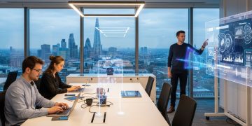 UK tech startups to watch in 2025 with founders working in a modern London office